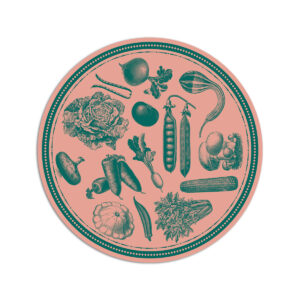 Tovaglietta Tonda Vintage Veg – Rosa Verde
